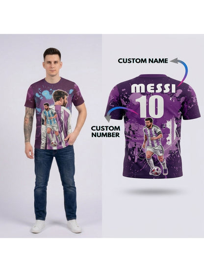 Customized Lionel Messi Inspired Name & Number T-Shirt for Men & Boys