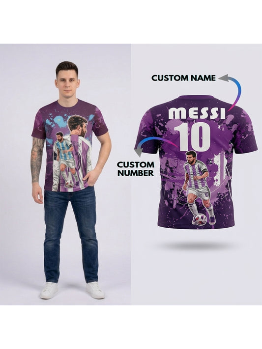 Customized Lionel Messi Inspired Name & Number T-Shirt for Men & Boys