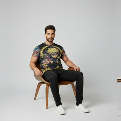 Anime Naruto Graphic Print T-Shirt For Men's/Boy's