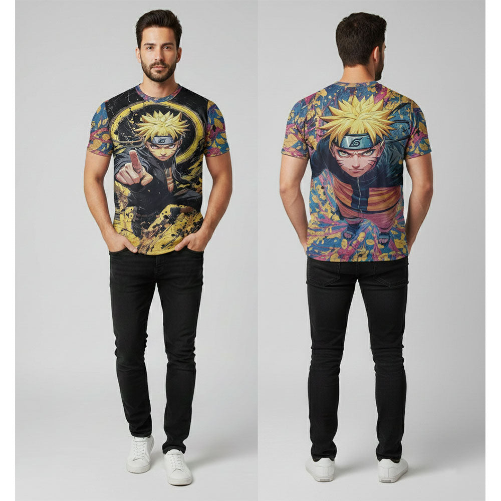 Anime Naruto Graphic Print T-Shirt For Men's/Boy's