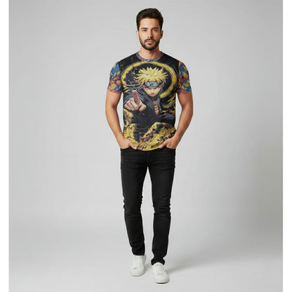 Anime Naruto Graphic Print T-Shirt For Men's/Boy's