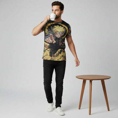 Anime Naruto Graphic Print T-Shirt For Men's/Boy's