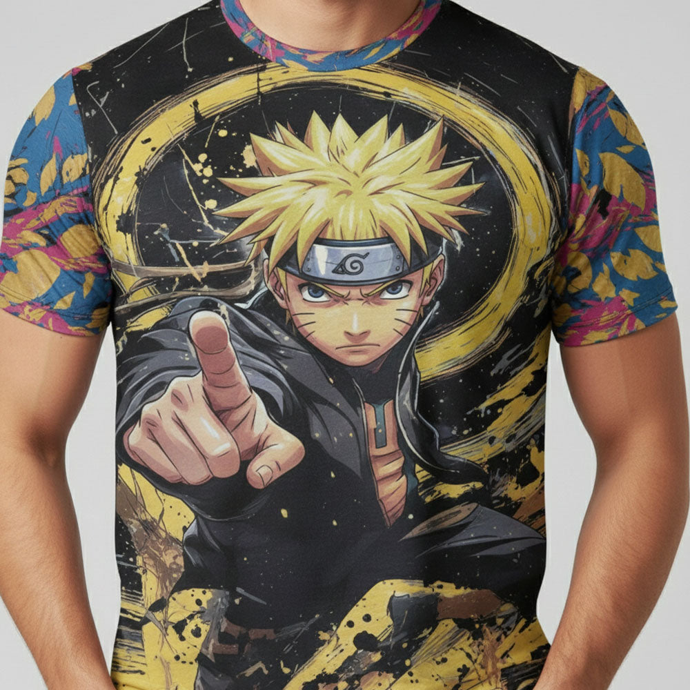 Anime Naruto Graphic Print T-Shirt For Men's/Boy's