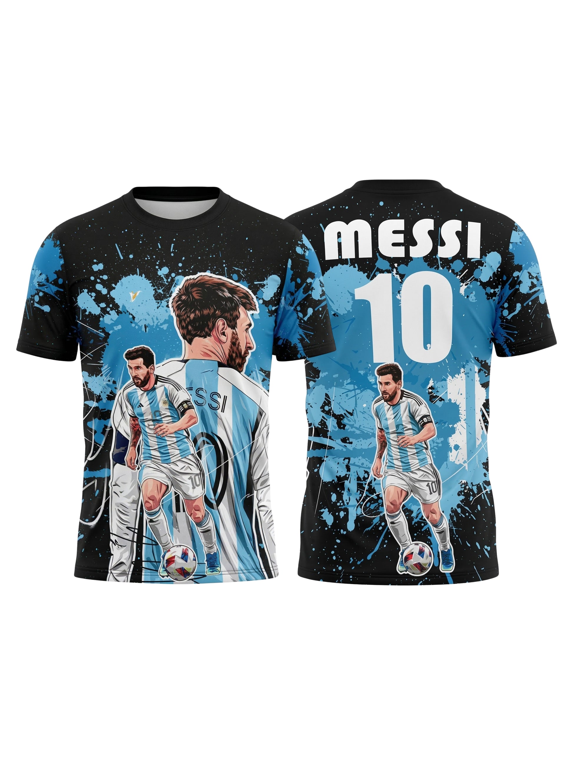 Vendsy Messi T-Shirt with Custom Name & Number – Multicolour Football Tee