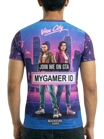 Vendsy GTA 6 T-Shirt with Custom Name – Men's Multicolour Graphic Tee