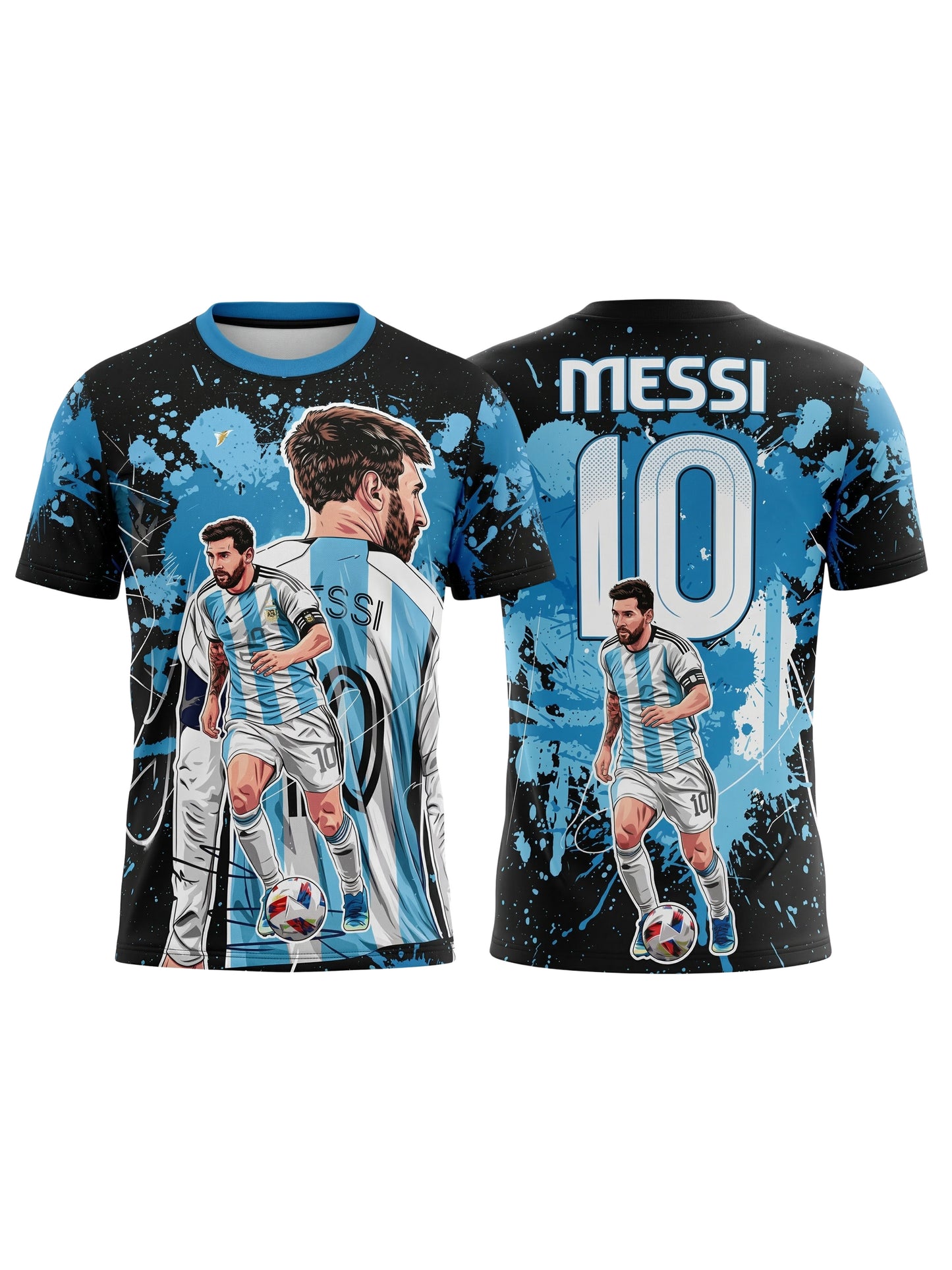 Vendsy Messi Graphic T-Shirt – Multicolour Football Fan Tee for Men