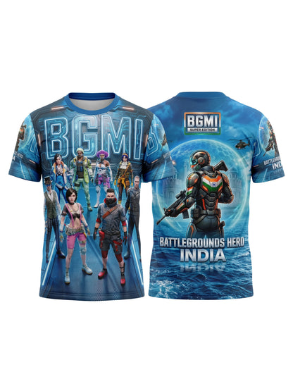 Vendsy BGMI Graphic T-Shirt – Blue Polyester Tee for Men
