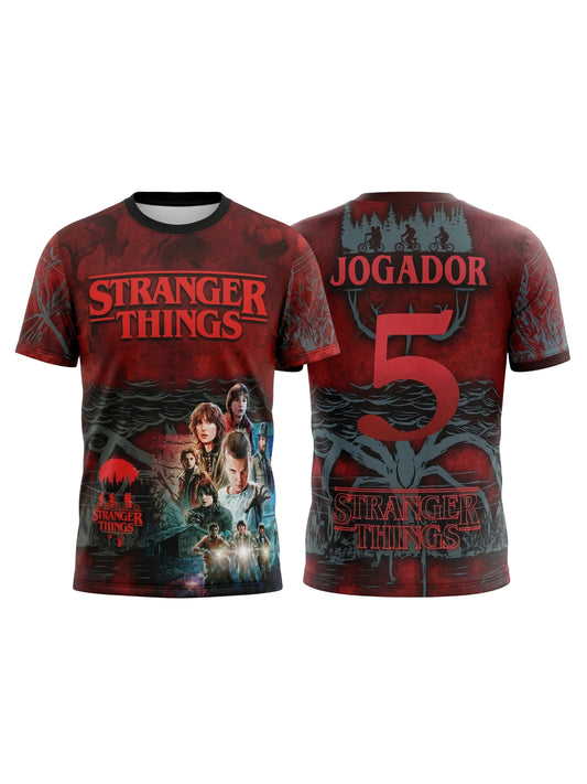 Vendsy Stranger Things T-Shirt with Custom Number – Black & Red Graphic Tee