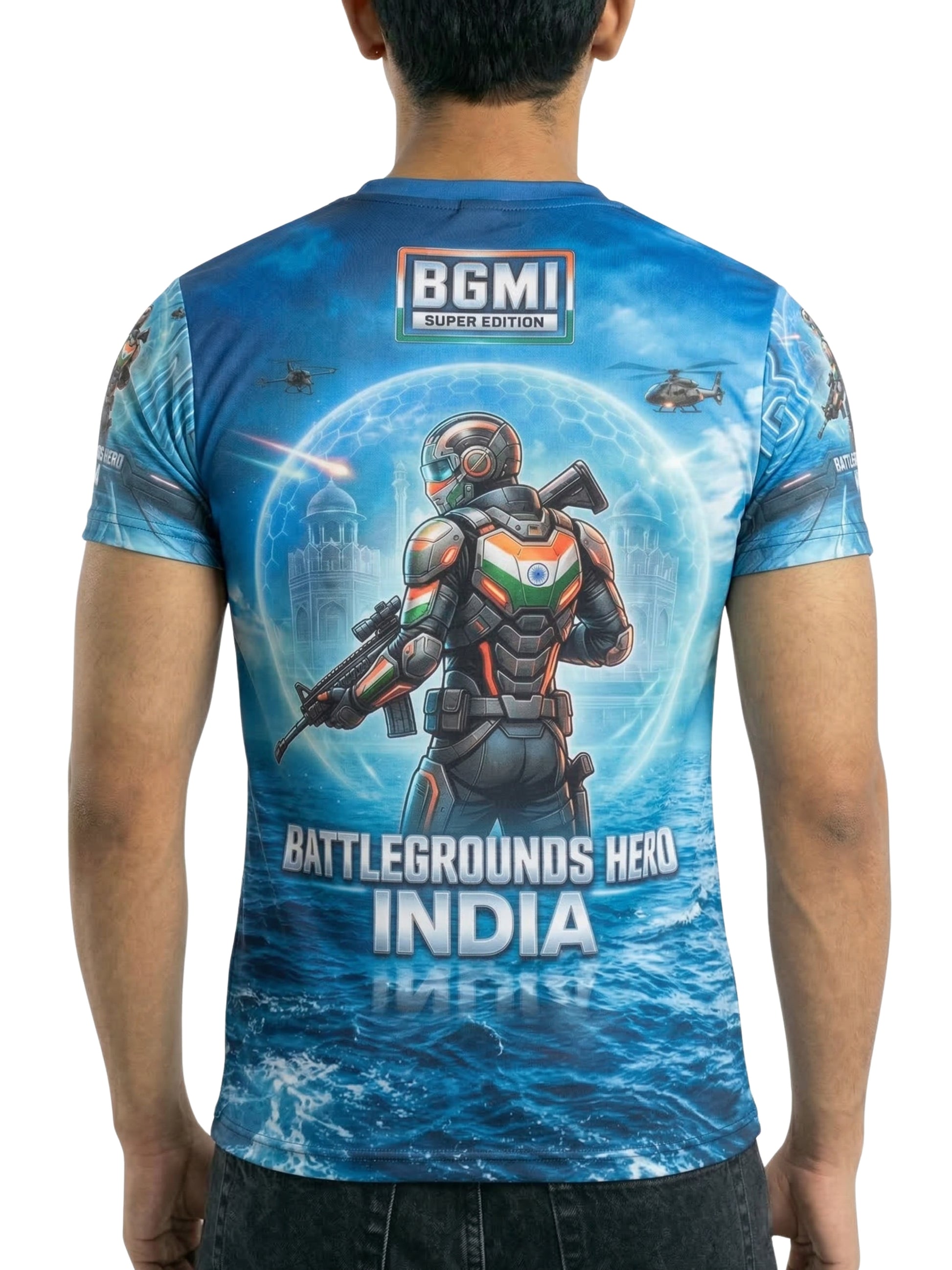 Vendsy BGMI Graphic T-Shirt – Blue Polyester Tee for Men