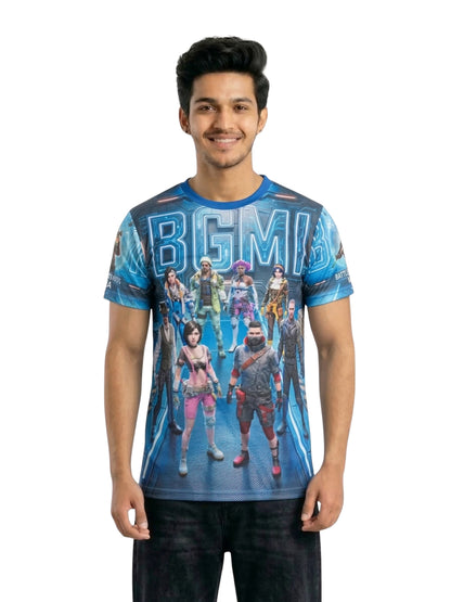 Vendsy BGMI Graphic T-Shirt – Blue Polyester Tee for Men