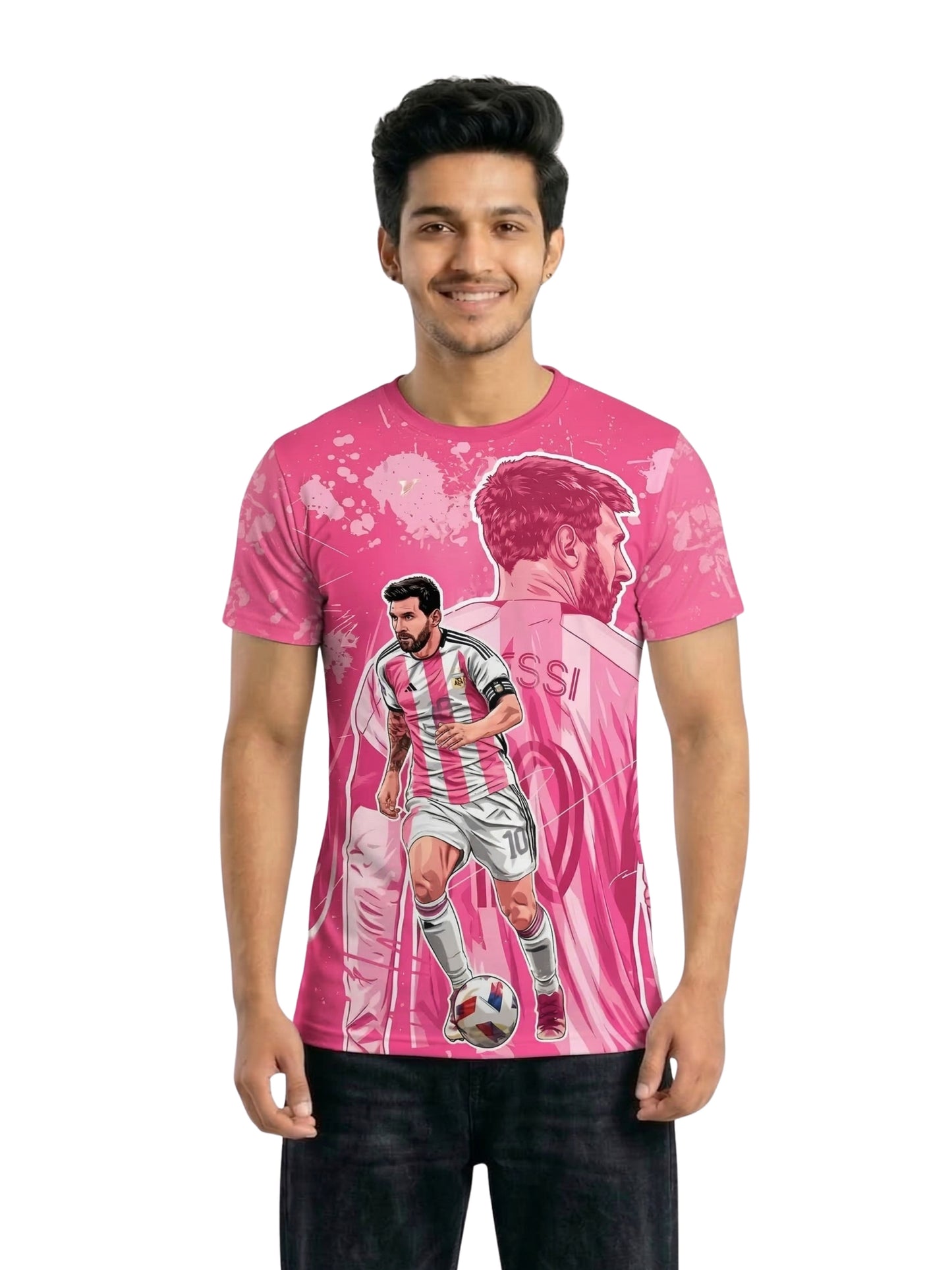 Vendsy Messi Art T-Shirt – Multicolour Football Graphic Tee Men