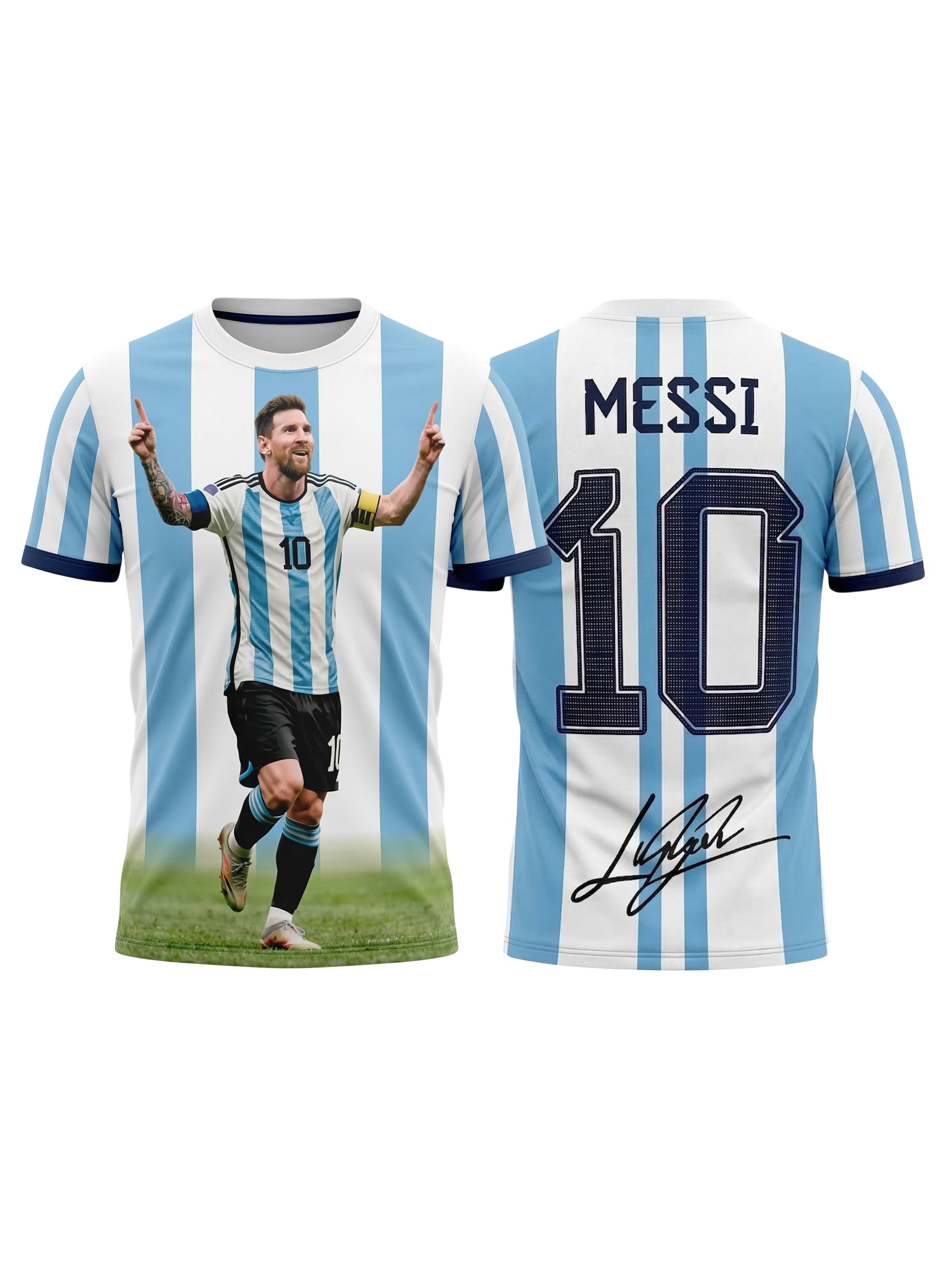 Vendsy Messi Graphic T-Shirt – Black & Red Football Tee for Men