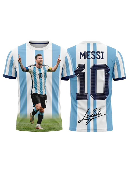 Vendsy Messi Graphic T-Shirt – Black & Red Football Tee for Men
