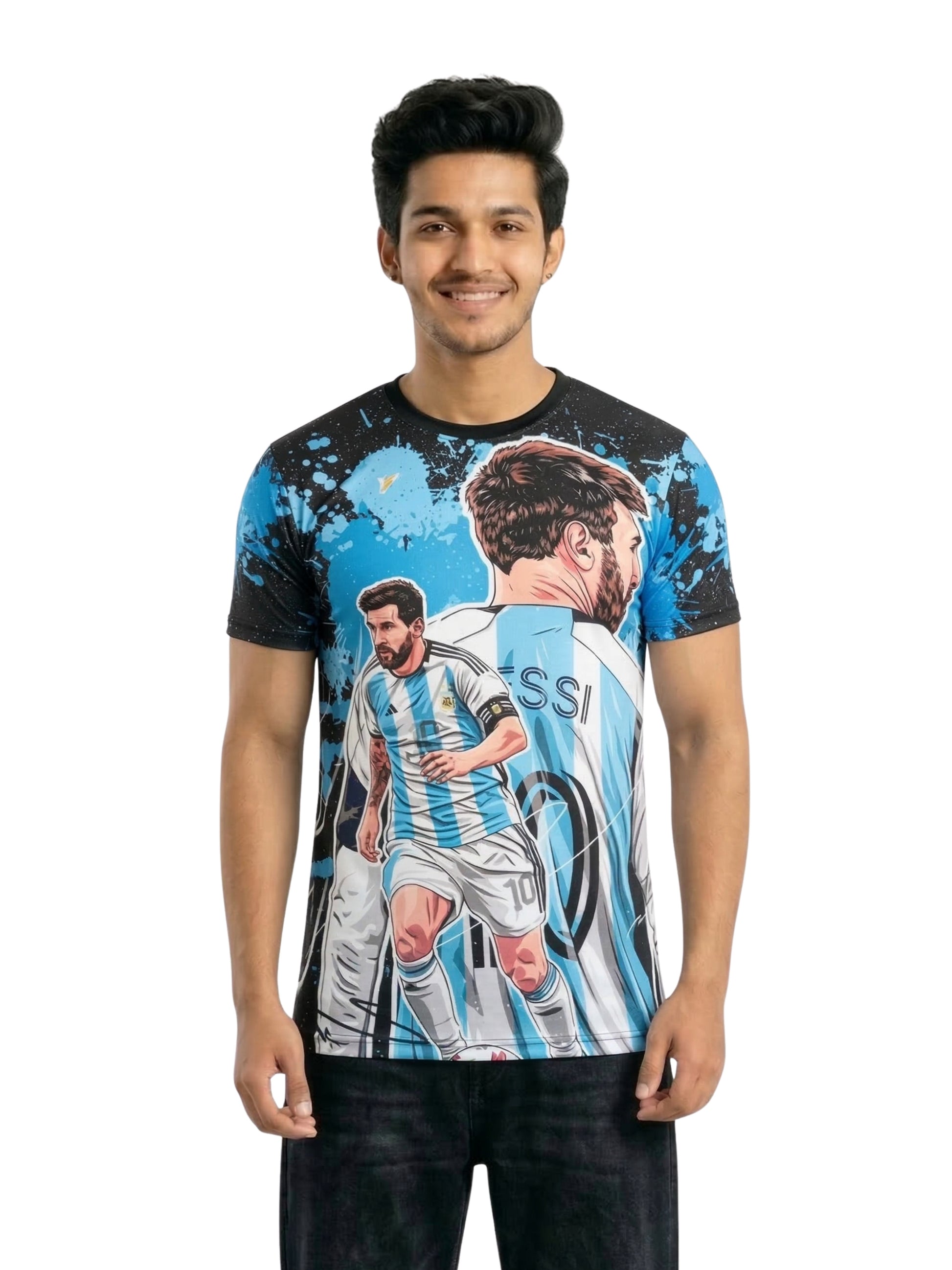 Vendsy Messi T-Shirt with Custom Name & Number – Multicolour Football Tee