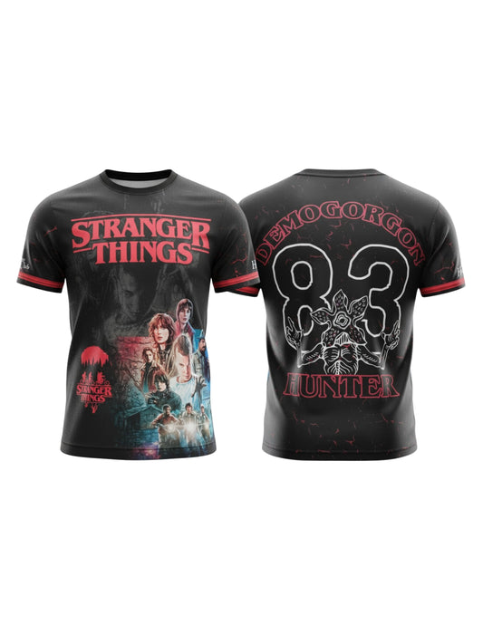 Vendsy Stranger Things Graphic T-Shirt – Black & Red Polyester Tee