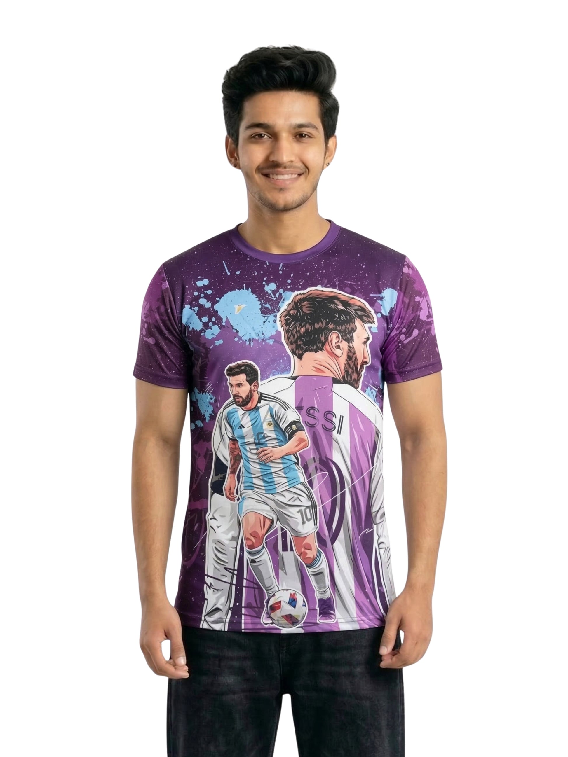 Vendsy Messi Style T-Shirt – Multicolour Men's Football Tee