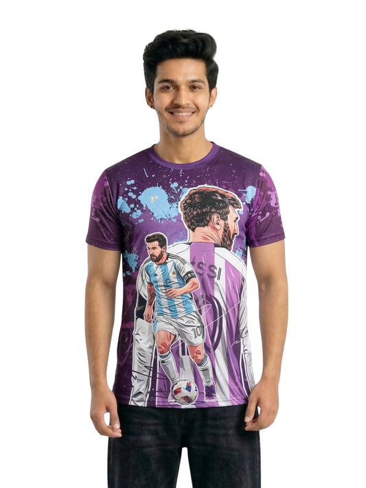 Vendsy Messi Style T-Shirt – Multicolour Men's Football Tee