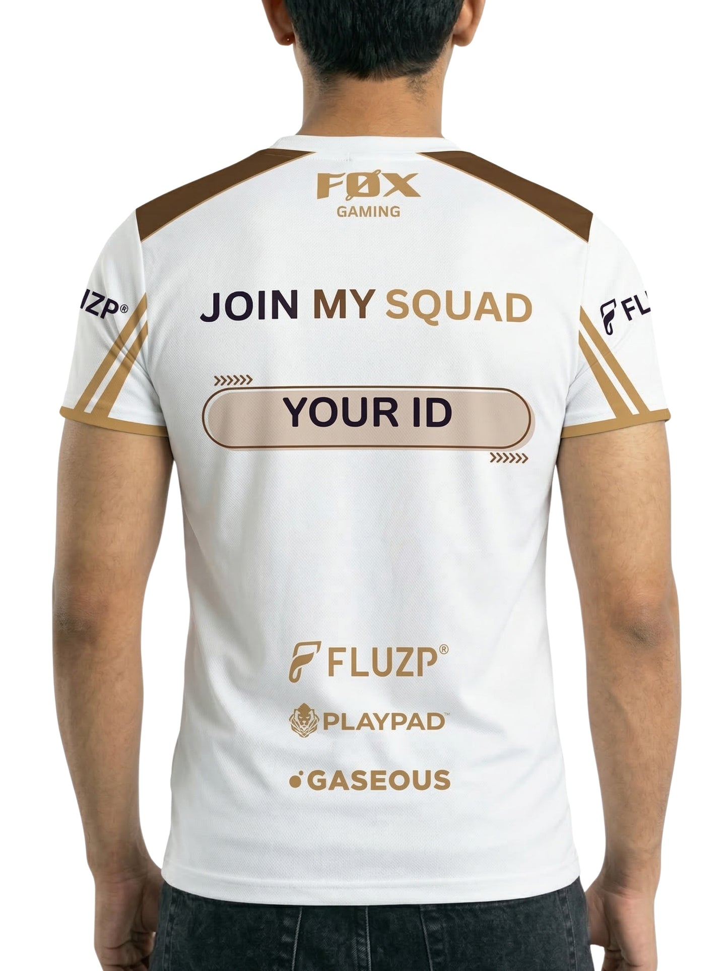 Vendsy Free Fire T-Shirt with Custom Name – White Graphic Tee