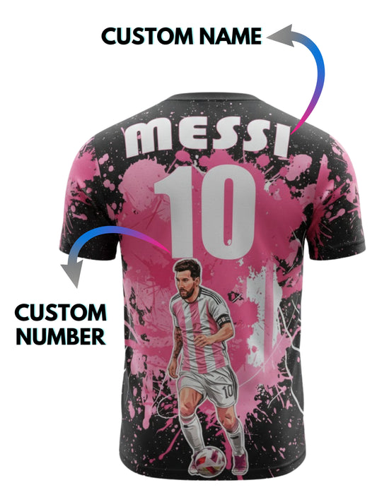 Vendsy Messi Jersey T-Shirt with Custom Name & Number – Multicolour Tee