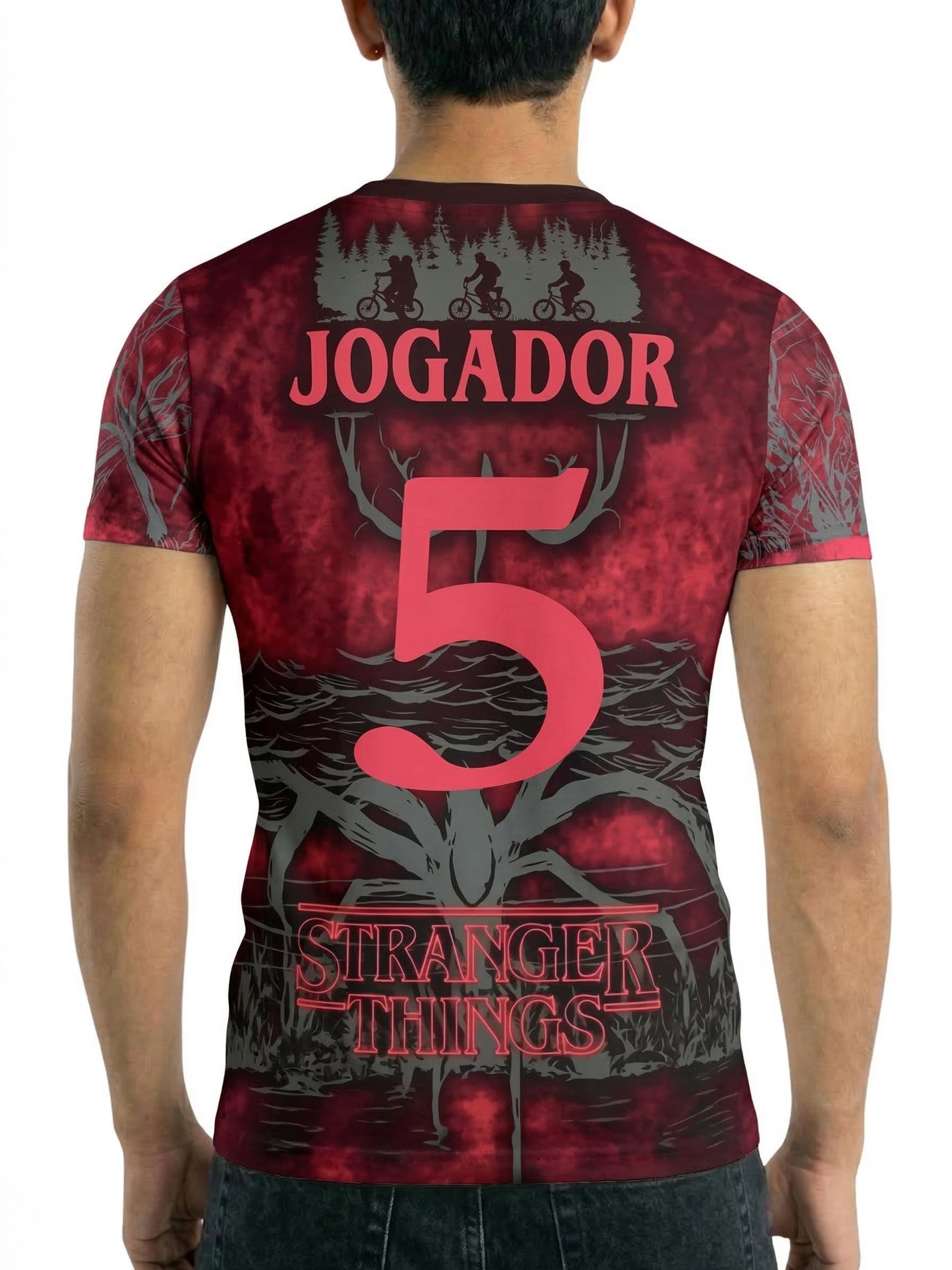 Vendsy Stranger Things T-Shirt with Custom Number – Black & Red Graphic Tee