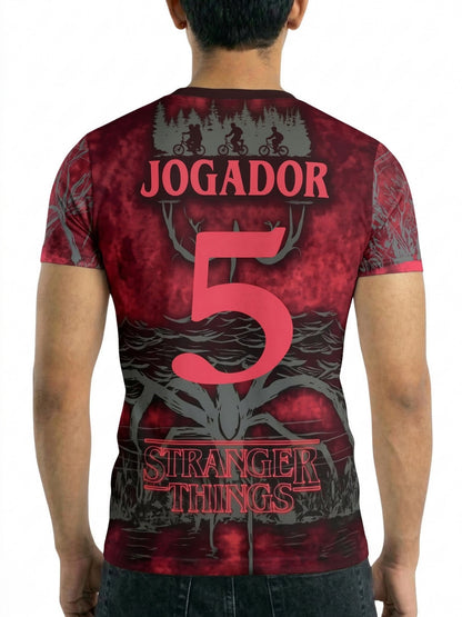 Vendsy Stranger Things T-Shirt with Custom Number – Black & Red Graphic Tee