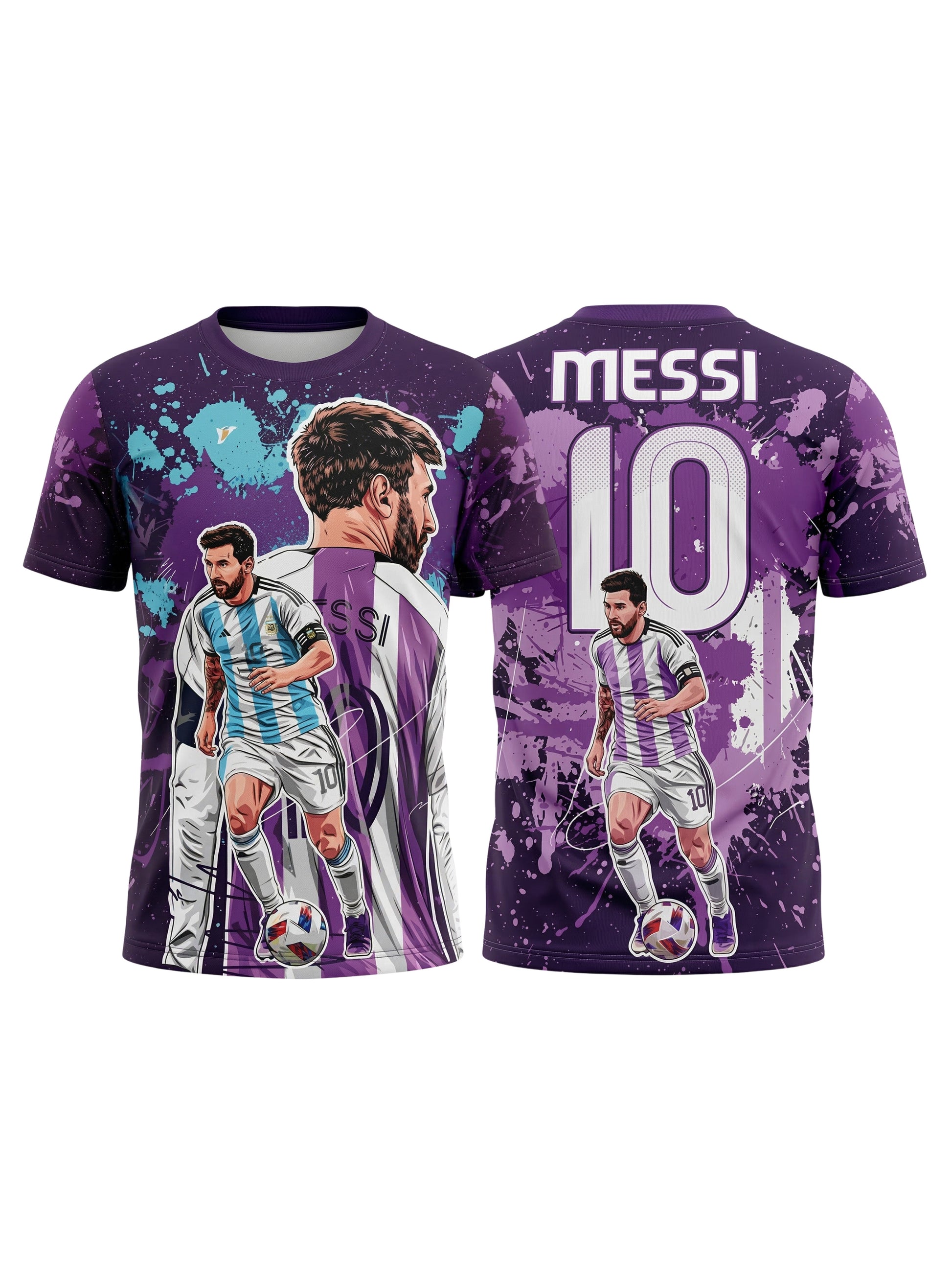 Vendsy Messi Style T-Shirt – Multicolour Men's Football Tee