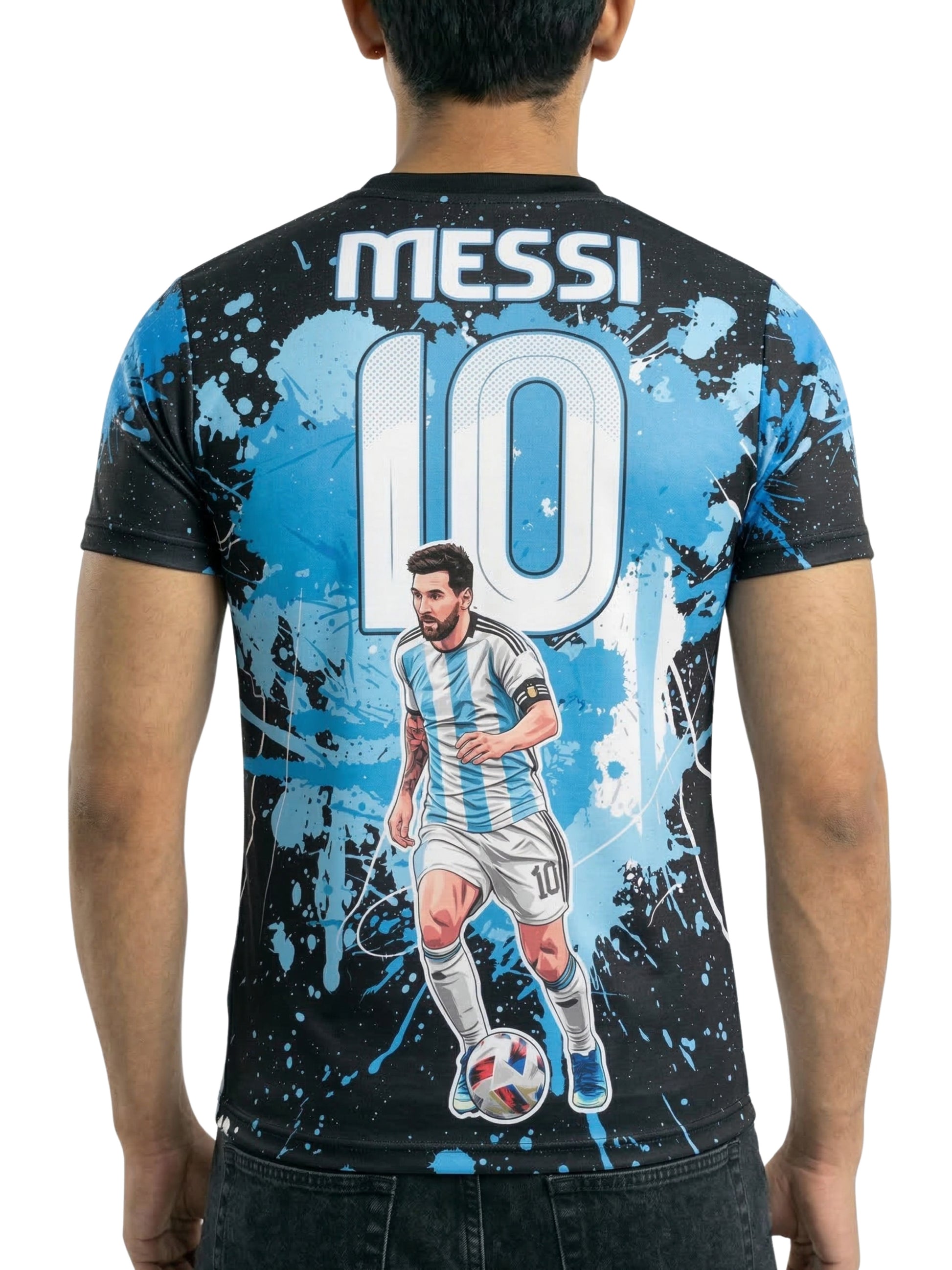Vendsy Messi Graphic T-Shirt – Multicolour Football Fan Tee for Men