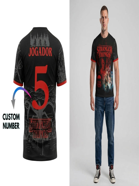 Stranger Things Men's All-Over Print Customized Number Jersey T-Shirt For Men & Boy's