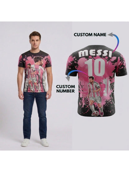 Customized Messi Inspired Name & Number T-Shirt for Men & Boys
