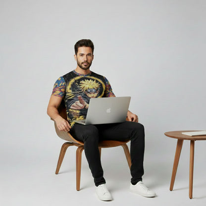 Anime Naruto Graphic Print T-Shirt For Men's/Boy's